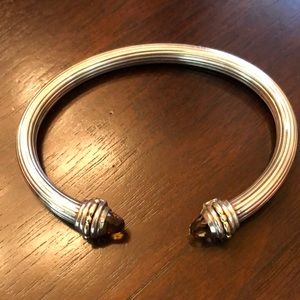 Vintage Sterling Silver Citrine Stones Bracelet